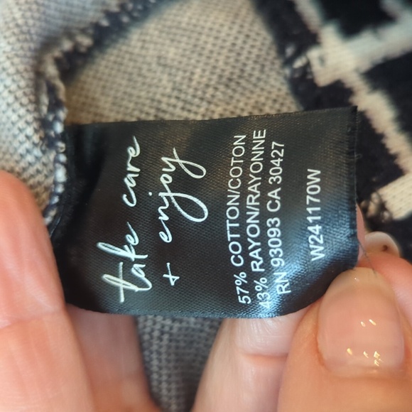 Nic+Zoe Painted Plaid Boyfriend Oversized Blazer Navy/White Knit Plus Size Sz 3x - Picture 10 of 12